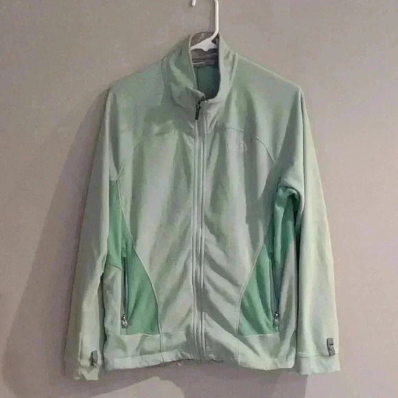 The North Face lime green zip‎ up fleece jacket women's large - Picture 1 of 6
